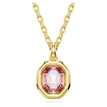 Imber pendant, Octagon cut, Pink, Gold-tone plated - Swarovski, 5682531