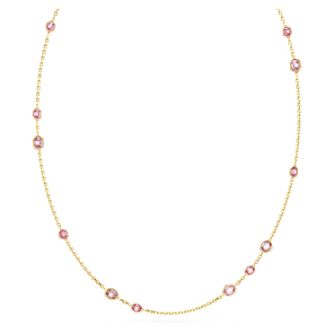 Imber 項鏈, 八角形切割, 長, 粉紅色, 鍍金色色調 - Swarovski, 5682533