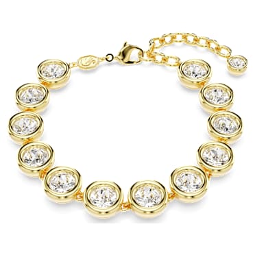Brățară Tennis Imber, Tăietură rotundă, Alb, Placat cu auriu - Swarovski, 5682586