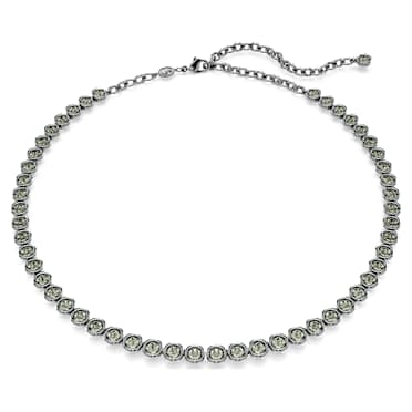 Imber Tennis 네크리스, 라운드 컷, 그레이, 루테늄 플래팅 - Swarovski, 5682593