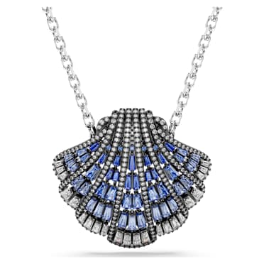 Pingente e pregadeira Idyllia, Concha, Comprido, Azul, Acabamento de combinação de metais - Swarovski, 5683032