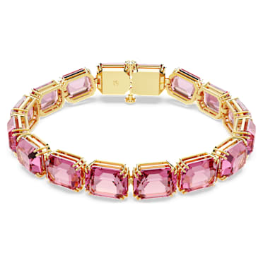 Millenia Tennis bracelet, Octagon cut, Pink, Gold-tone plated - Swarovski, 5683428