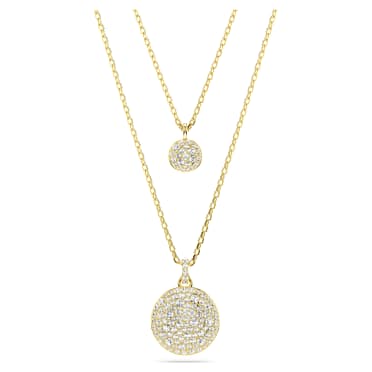 Pendente layered Sublima, Branco, Lacado a dourado - Swarovski, 5683442