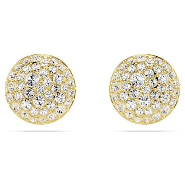 Clous d'oreilles Sublima, Blanches, Placage de ton or - Swarovski, 5683444