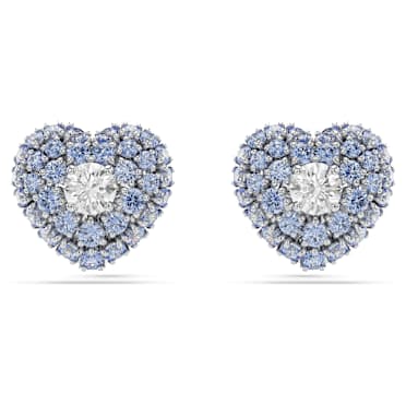 Idyllia Oorknopjes, Hart, Blauw, Rodium toplaag - Swarovski, 5683576