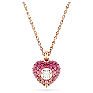 Idyllia pendant, Heart, Pink, Rose gold-tone plated - Swarovski, 5683580