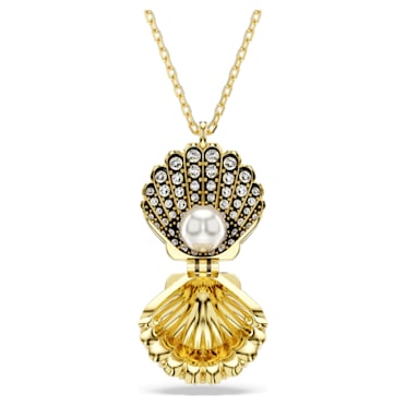 Idyllia 鏈墜, 水晶珍珠, 貝殼, 白色, 鍍金色色調 - Swarovski, 5683966