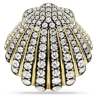 Broche Idyllia, Concha de mar, Blanco, Baño tono oro - Swarovski, 5683967