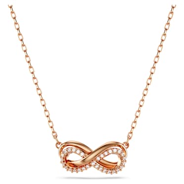 Hyperbola Kolye, Pavé, Infinity, Beyaz, Pembe altın rengi kaplama - Swarovski, 5684084