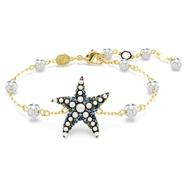Idyllia สร้อยข้อมือ, Crystal Pearls, ปลาดาว, หลากสี, เคลือบโทนสีทอง - Swarovski, 5684398