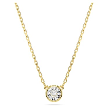 Imber จี้สร้อยคอ, เจียระไนทรงกลม, ขาว, เคลือบโทนสีทอง - Swarovski, 5684511