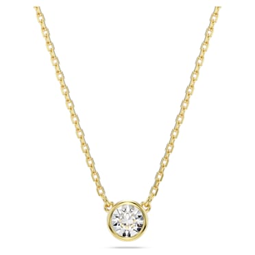 Imber pendant, Round cut, White, Gold-tone plated - Swarovski, 5684511