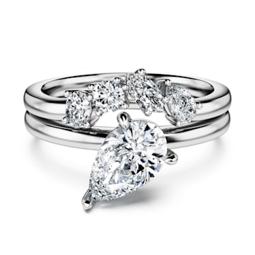 Galaxy ring, Laboratory grown diamonds 1.4 ct tw, 14K white gold - Swarovski, 5684697