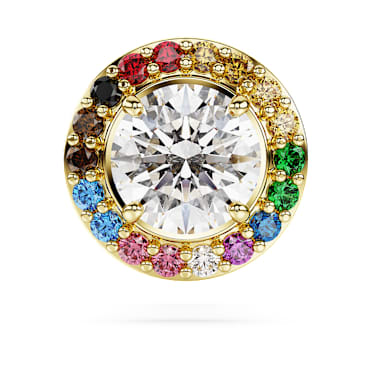Broška Matrix, Okrogli rez, PVD zlatega odtenka - Swarovski, 5685576