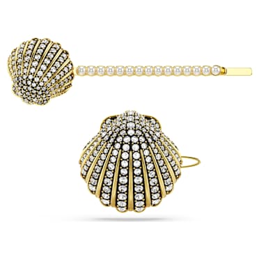 Epingle à cheveux Idyllia, Parure (2), Coquillage, Blanche, Finition mix de métal - Swarovski, 5686437