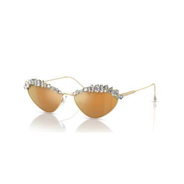 แว่นกันแดด, Statement ทรงตาแมว, SK7009, โทนสีทอง - Swarovski, 5686669