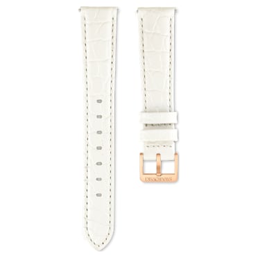 Watch strap, 16 mm (0.63") width, Leather strap, White - Swarovski, 5687031