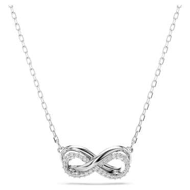 Hyperbola medál, Pavé, Végtelenség, Fehér, Ródium bevonattal - Swarovski, 5687265