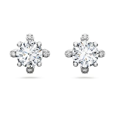Galaxy stud earrings, Laboratory grown diamonds 2.1 ct tw, 14K white gold - Swarovski, 5688504