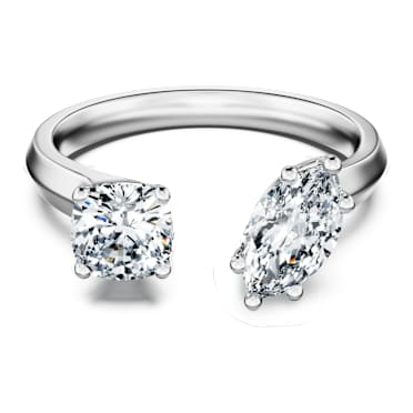 Galaxy open ring, Lab-grown diamonds 1 ct tw, Mixed shapes, 18K white gold - Swarovski, 5688843