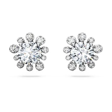 Orecchini a lobo Galaxy, Diamanti creati in laboratorio 2,3 ct tw, Forma rotonda, Oro bianco 18 K - Swarovski, 5688877