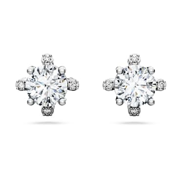 Orecchini a lobo Galaxy, Diamanti creati in laboratorio 2,1 ct tw, Forma rotonda, Oro bianco 18 K - Swarovski, 5688878