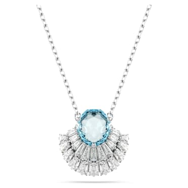 Idyllia hanger, Schelp, Blauw, Rodium toplaag - Swarovski, 5689195