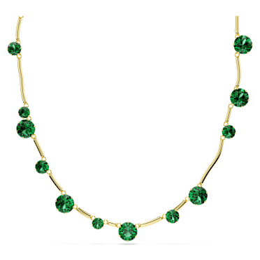 Constella fűzött nyaklánc, Vegyes körmetszések, Zöld, 18 kt-os aranybevonat - Swarovski, 5689218