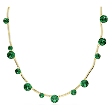 Constella strand, Mixed round cuts, Green, Gold-tone plated - Swarovski, 5689218