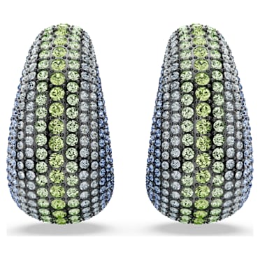 Sublima clip earrings, Round cut, Large, Multicolored, Ruthenium plated - Swarovski, 5689592