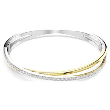 Hyperbola bangle, Round cut, White, Mixed metal finish - Swarovski, 5689720