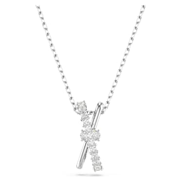 Hyperbola 鏈墜, 混合式切割, 扭曲, 白色, 鍍白金色 - Swarovski, 5689723