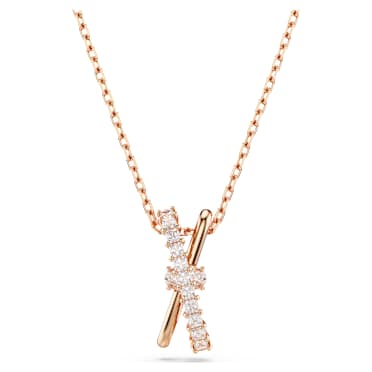 Hyperbola Anhänger, Verschiedene Schliffe, Twist, Weiß, Roségold-Legierungsschicht - Swarovski, 5689788