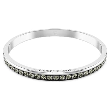 Connexus armband, Ronde slijpvorm, `Love is around`, Zwart, Rodium toplaag - Swarovski, 5690018