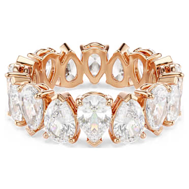 Matrix Vittore 戒指, 梨形切割, 白色, 18K 金（玫瑰金色）飾面 - Swarovski, 5690093