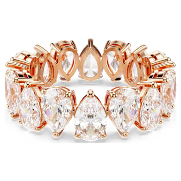 Matrix Vittore Ring, Tropfenschliff, Weiß, Roségoldfarbenes Finish - Swarovski, 5690090