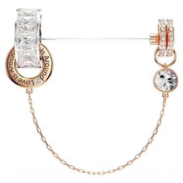 Connexus brooch, Mixed cuts, `Love is around`, White, Mixed metal finish - Swarovski, 5691180
