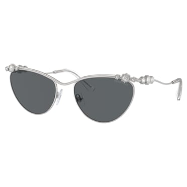 Sunglasses, Oval shape, SK7017, Silver Tone - Swarovski, 5691646