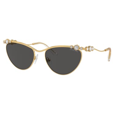 Sunglasses, Oval shape, SK7017, Gold tone - Swarovski, 5691647
