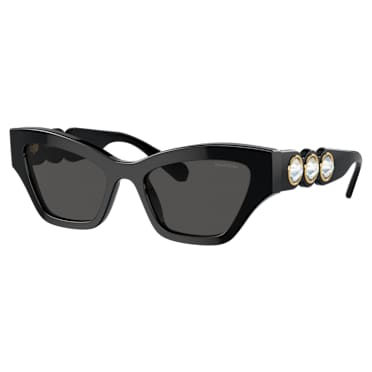 แว่นกันแดด, ทรงตาแมว, ดำ - Swarovski, 5691693