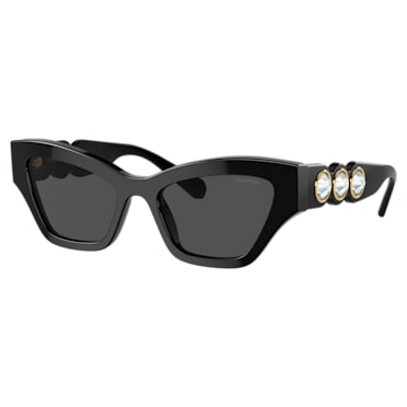 Sunglasses, Cat-eye shape, Black - Swarovski, 5691693