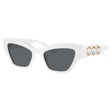 Occhiali da sole, Forma Cat-eye, Bianchi - Swarovski, 5691696