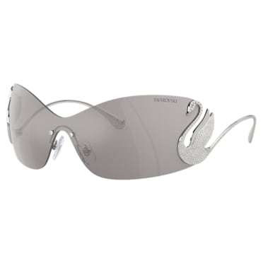 Sunglasses, Mask, Swan, SK7020, Silver Tone - Swarovski, 5691744