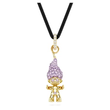 Good Luck Trolls pendant, Troll, Purple, Gold-tone plated - Swarovski, 5691943