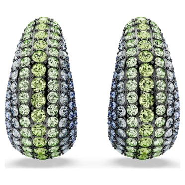 Sublima clip earrings, Round cut, Medium, Multicolored, Ruthenium plated - Swarovski, 5692111