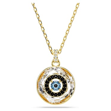 Symbolica pendant, Evil eye, Small, Multicolored, Gold-tone plated - Swarovski, 5692169