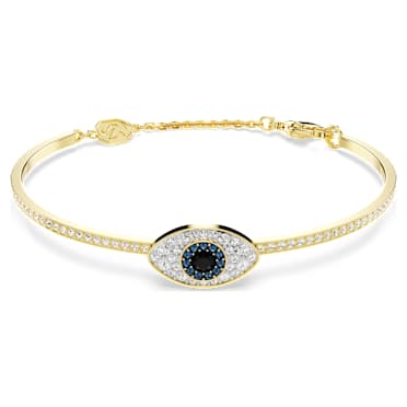 Symbolica bangle, Evil eye, Blue, 18K gold finish - Swarovski, 5692171