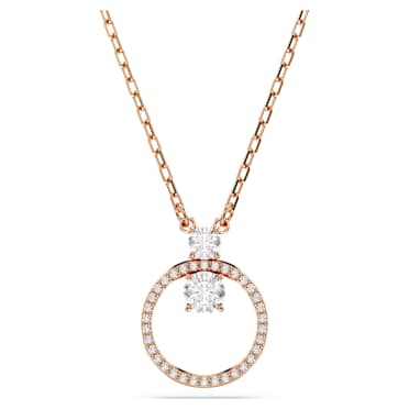 Constella hanger, Pavé, Ronde slijpvorm, Wit, 18k roségouden afwerking - Swarovski, 5692266
