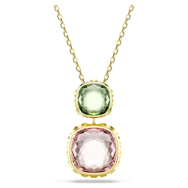 Chroma Kolye, Yastık kesim, Çok renkli, 18k altın rengi yüzey - Swarovski, 5692496