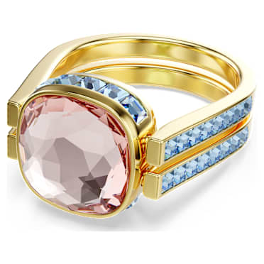 Chroma แหวน, เจียระไนทรง Cushion, หลากสี, เคลือบโทนสีทอง - Swarovski, 5692500